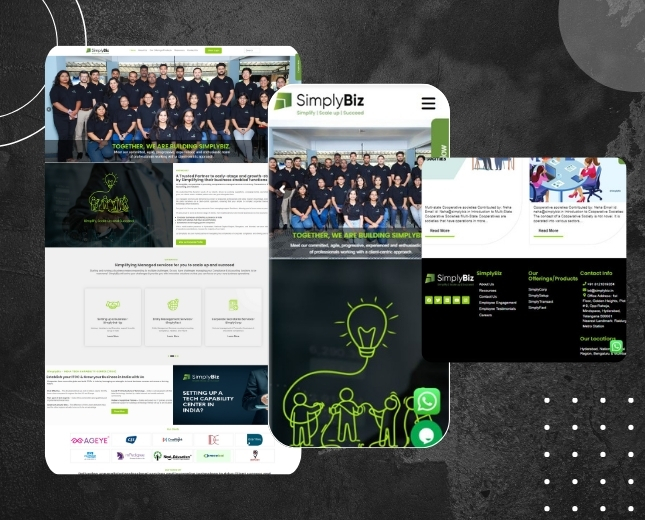 SimplyBiz.in Website Design project